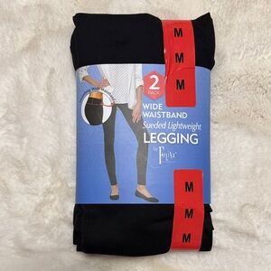 Felina Black Sueded Leggings with Wide Waistband